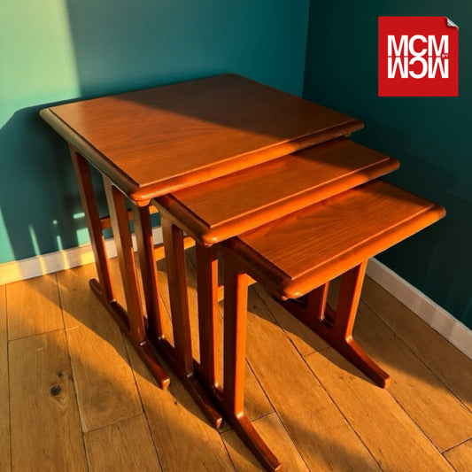 Mid Century Teak Nesting Tables by Stag