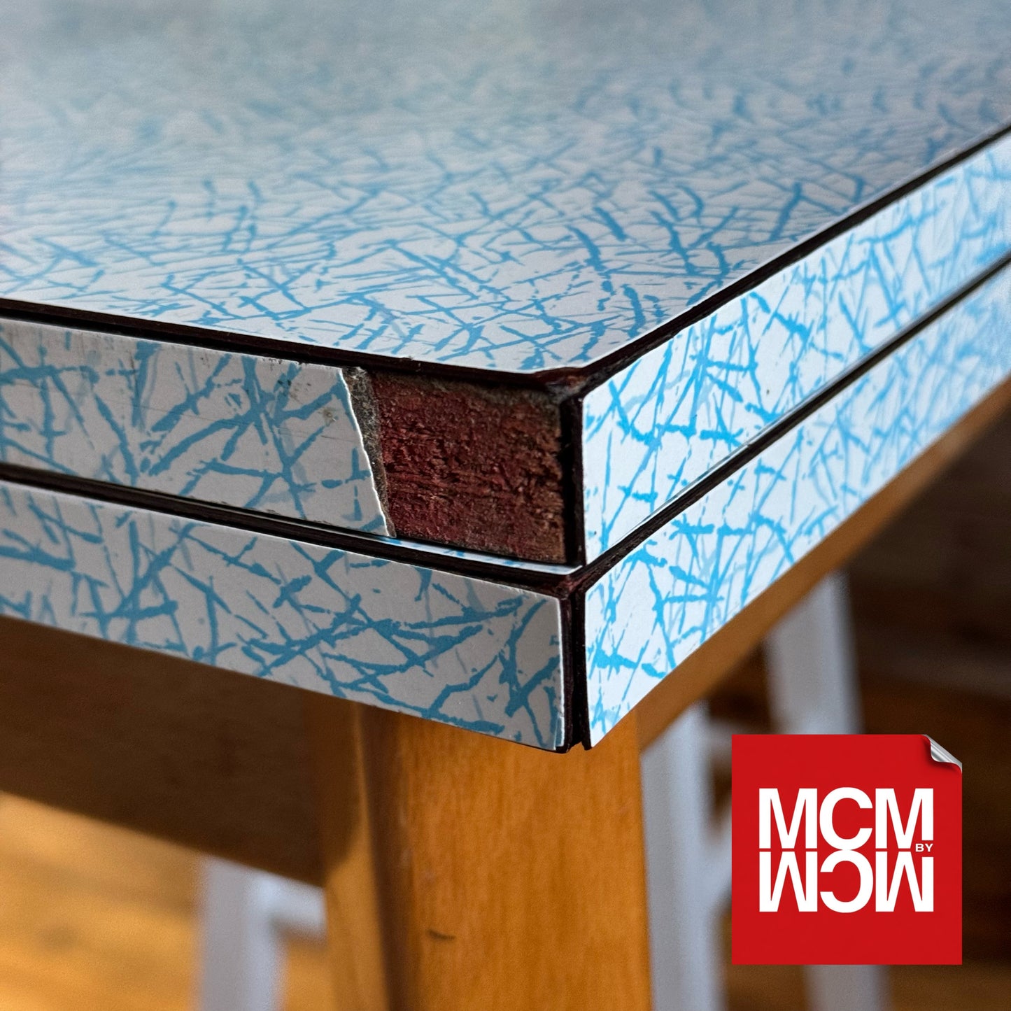 Mid-century Benchairs Formica Drawer Leaf Table