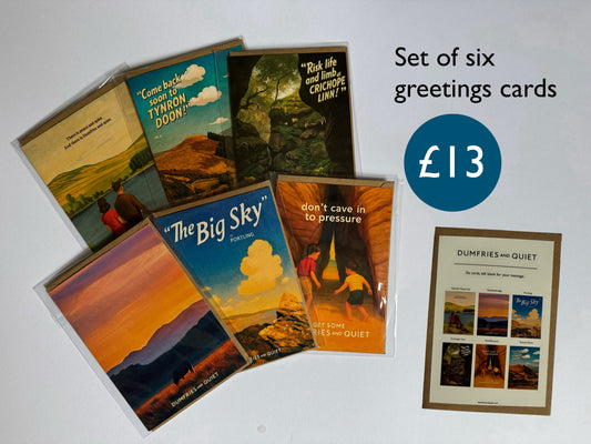Set of six greetings cards